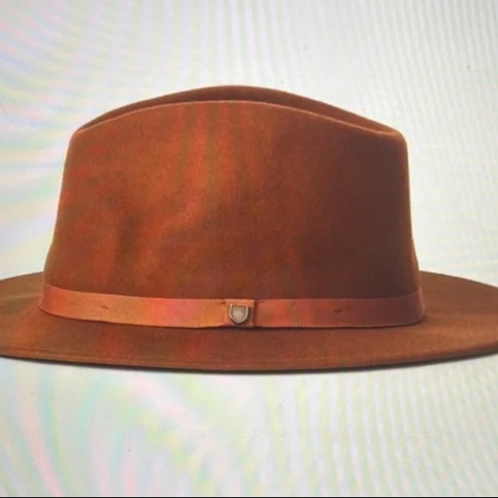 Unisex Brixton Messer Packable Fedora, size large, color coffee, only worn once - Picture 3 of 10
